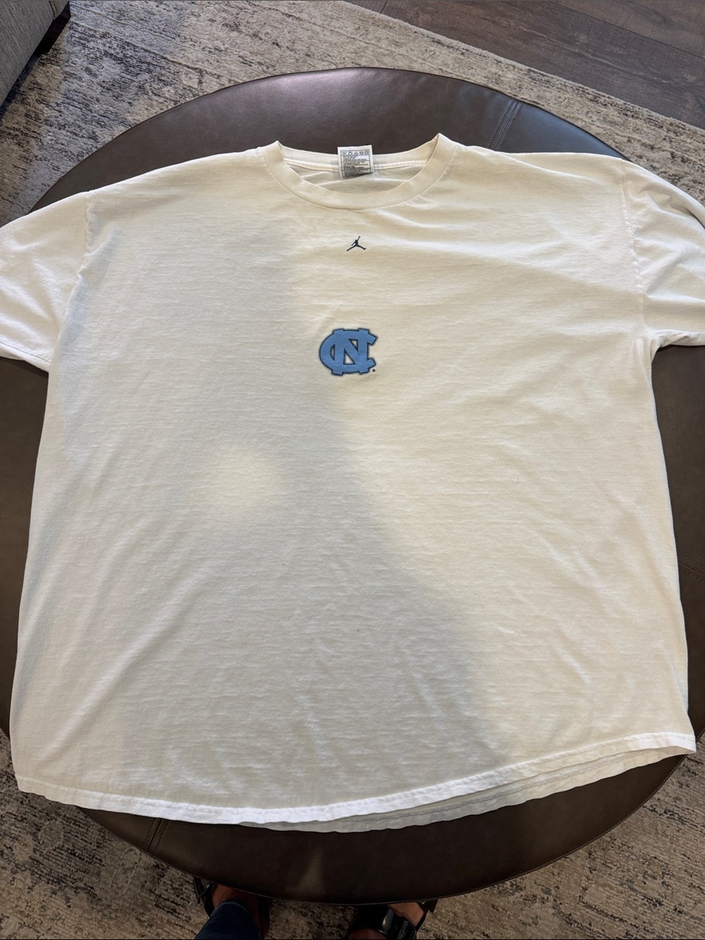 Jordan White Short-Sleeve Tee with Carolina Blue UNC Logo